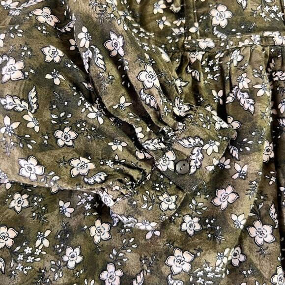 Old Navy Boho Spirit Dark Green Womens Long Sleeve Mini Swing Tunic Dress XS - Picture 4 of 7